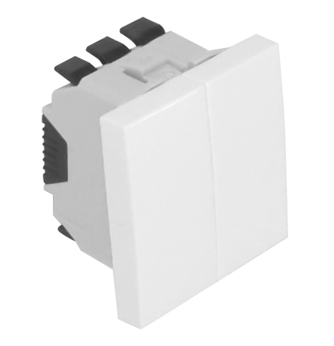 Botão Basculante Duplo - 2 Módulos
