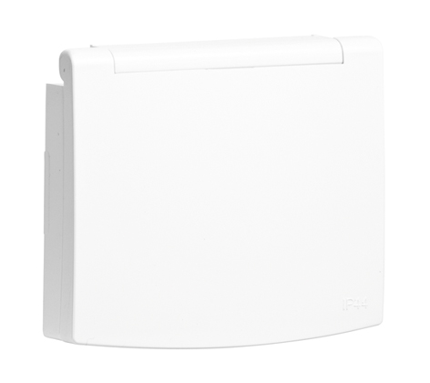 Cover Plate for Schuko Socket with Safety and Hinged Lid (IP44)