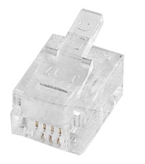 Conector Macho RJ - 6 Posiciones con 4 Contactos