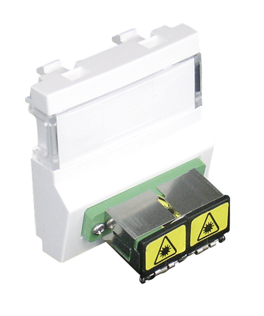 Módulo com Acoplador para Conetores de Fibra Ótica SC APC Duplex - 2 Módulos