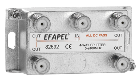 Repartidor de TV Coaxial Terminal 4 Salidas