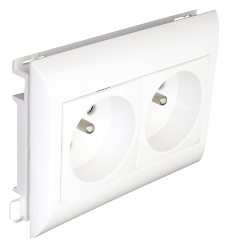 Doble Base Francesa para Canales con Tapa L75 - 4 Módulos